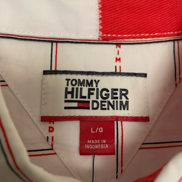 Tommy Hilfiger Denim white button down short sleeve men’s shirt - Picture 3 of 7